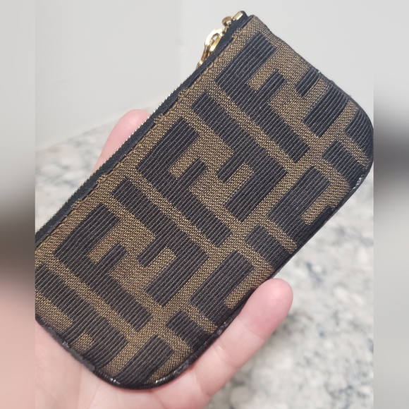 Fendi Zucca Monogram Vintage Card Key Coin Pouch Keychain - Picture 8 of 8